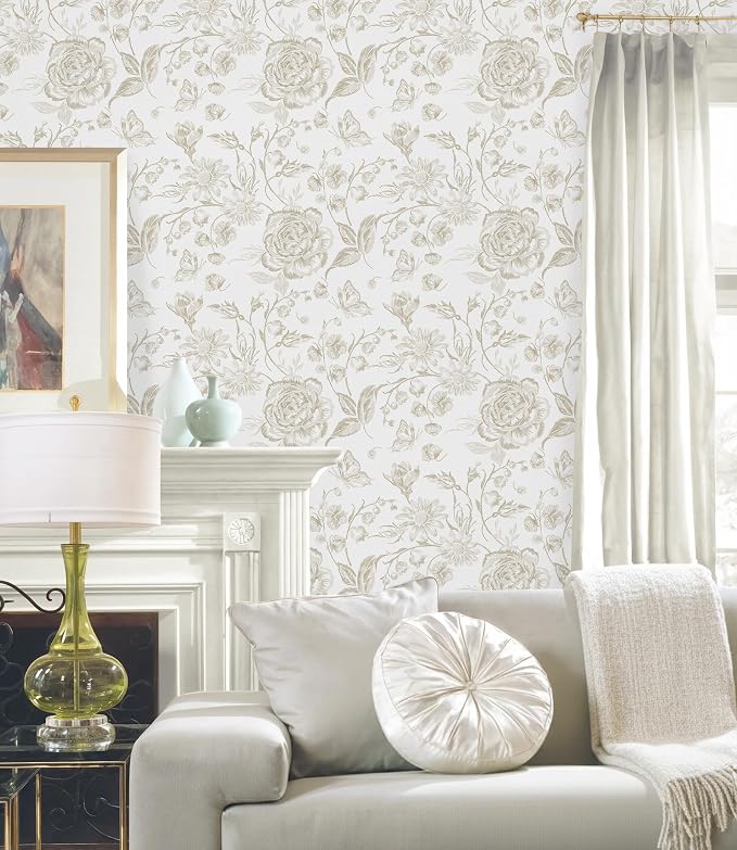 Yasinet Peel and Stick Wallpaper Vintage Floral Wallpaper Boho Floral Contact - Image 2