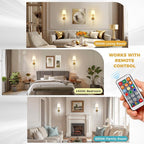 DORESshop Battery Operated Wall Sconce Set of 2, 7 Color Wireless Wall Light - Image 6