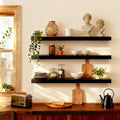 ROGMARS Black Wooden Floating Shelves by 100RealSolidWood