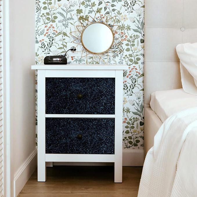 CRE8TIVE Black Blue Glitter Wallpaper Stick and Peel 8"x354" Glitter Wallpaper - Image 3