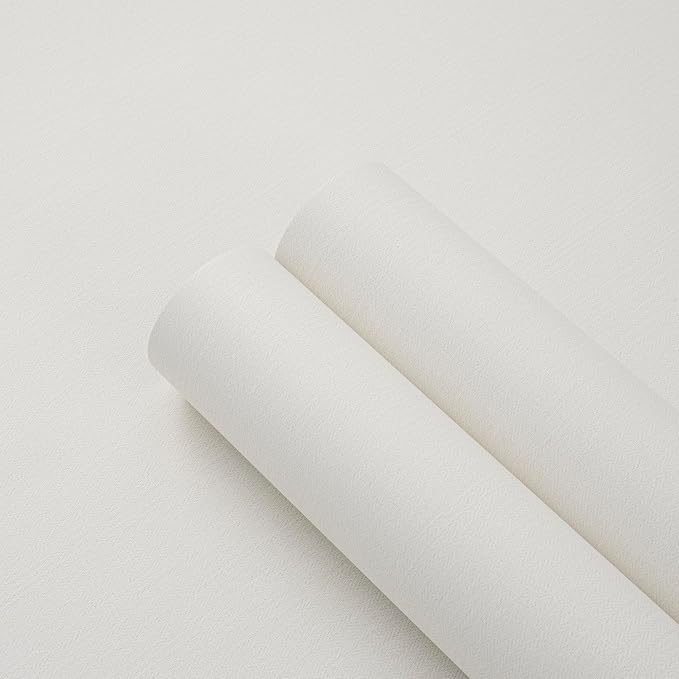 24"x393" White Grasscloth Peel and Stick Fabric Textured Contact Paper Linen - Image 7