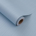 Light Blue Faux Grasscloth Wallpaper Peel and Stick Linen Textured 24"x394" by HyunHome