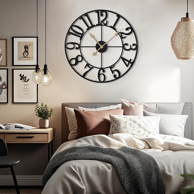 LEIKE Large Wall Clock, 18.5" Silent Non-Ticking, Battery Operated, Decorative - Image 7
