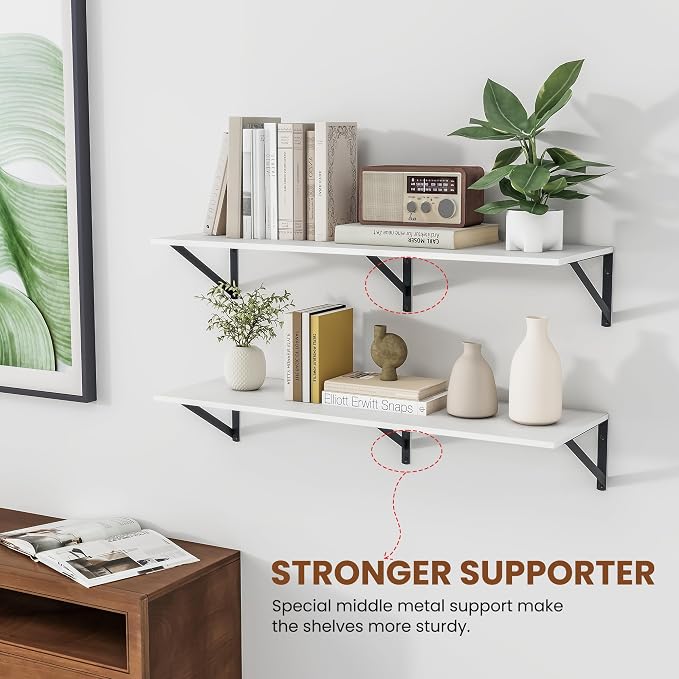 Heimlove White Deep Floating Shelves - Image 4