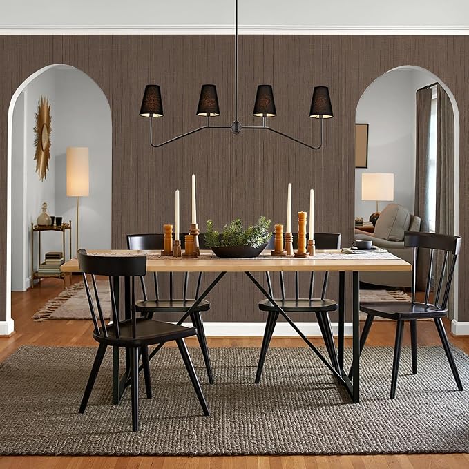Brown Grasscloth Peel and Stick Wallpaper - Image 7
