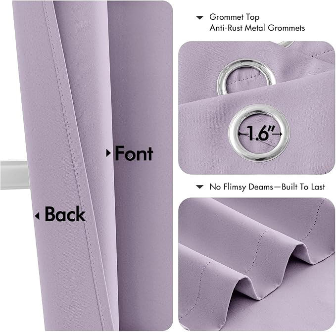 MIULEE Blackout Curtains for Bedroom Living Room 2 Panels, Thermal Insulated - Image 4