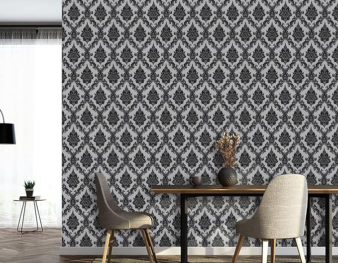 17.7" x 78" Peel and Stick Wallpaper Black Wallpaper - Image 8