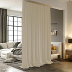 Room Divider Curtains for Ceiling Track Rod, 4.3 ft Wide x 9 ft Tall, Cream by RoomDarkning