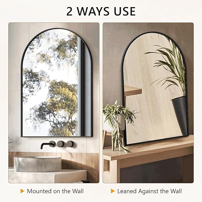 Arched Bathroom Mirror for Wall, HD Glass Over Sink for Bathroom - Image 6