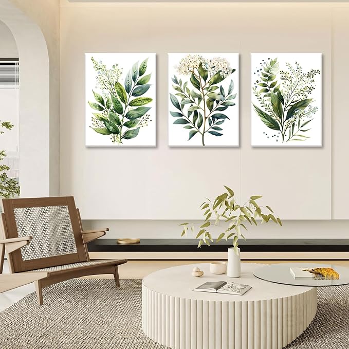 Bwodke Botanical Wall Art Plant Floral Watercolor Poster Canvas Prints Set of 3 - Image 7
