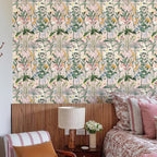 JiffDiff Floral Wallpaper Peel and Stick 17.3"x1181" Pink Farm Wildwood Stick - Image 2
