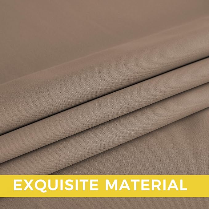 NICETOWN Room Darkening Draperies Curtains Panels, 2 Panels Cappuccino W52 x L84 - Image 5