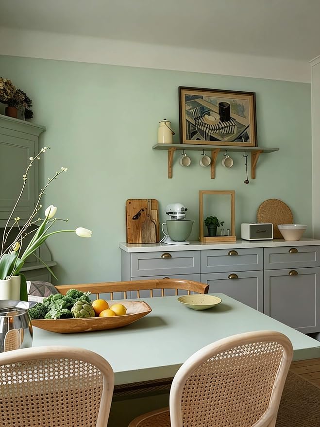 Dimoon 590''x17.7'' Green Peel and Stick Wallpaper Contact Paper Modern Self - Image 5