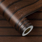 FunStick 36"x200" Dark Brown Slats Wood Peel and Stick Wallpaper Faux 3D Walnut - Image 7