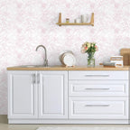 Ismoon Large Floral Peel and Stick Wallpaper Boho White/Pink Contact Paper - Image 5