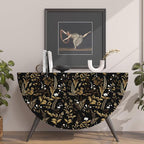 Dark Floral Peel and Stick Wallpaper, Vintage Leaf Pattern Black Gold Self - Image 7