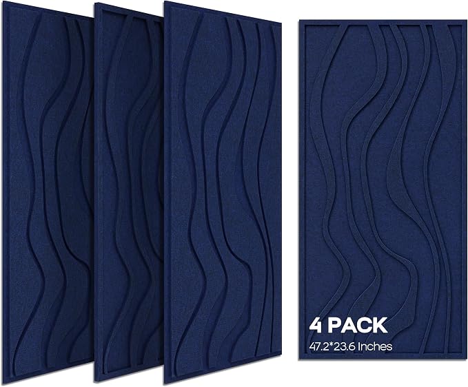 BUBOS 4 Pack Large Acoustic Panels, Total Size 47.2 x 23.6 Inches Soundproof by BUBOS