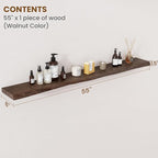FLYJOE Floating Shelves for Wall Decor, Rustic Solid Elm Wood Live Edge - Image 2