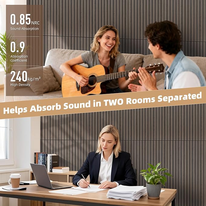 TO-TH Wood-Look Acoustic Wall Panels, 10 Pack 47.2” x 23.6” Acoustic Panels - Image 4