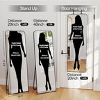 SCWF-GZ 57x20 Door Hanging Full Length Mirror, Floor or Wall Mounted Metal - Image 2