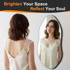 Delma Irregular Wall Mirror, Frameless Decorative Mirror - Image 2