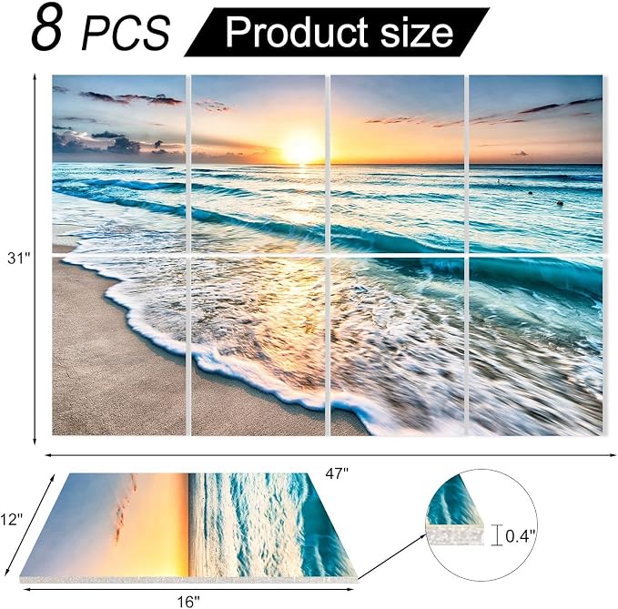 YPY Art Acoustic Panels Self Adhesive: Beach Wall Art Sound Proof Panel - Image 7