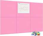 Neatsure Large Cork Board for Wall, 6 Panels Felt Tiles Tack Push Pin Board for by Neatsure