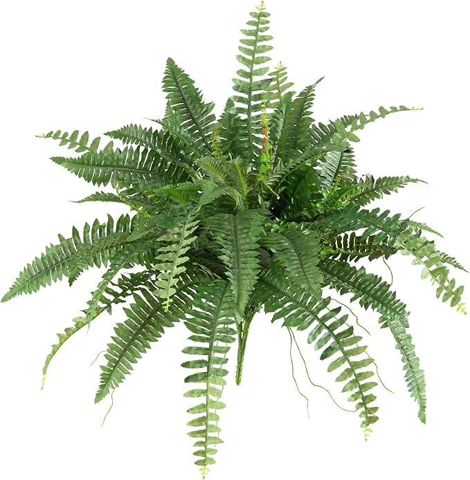 Nearly Natural 40-in Artificial Boston Fern, Large Hanging Fake Plant Wall Decor by NearlyNatural
