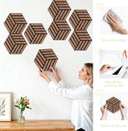 Mollywell Acoustic Panels, PVC Wood-Grain, 14x12 Inch Hexagon Carved Sound - Image 6