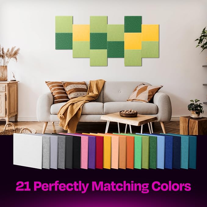 Acoustic Panels 12-Pack Soundproof Wall 12"X12"X0.4" - Image 5