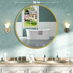 NEWBULIG Round Bathroom Mirror for Over Sink, 36 Inch Wall Mount Vanity Circle - Image 2