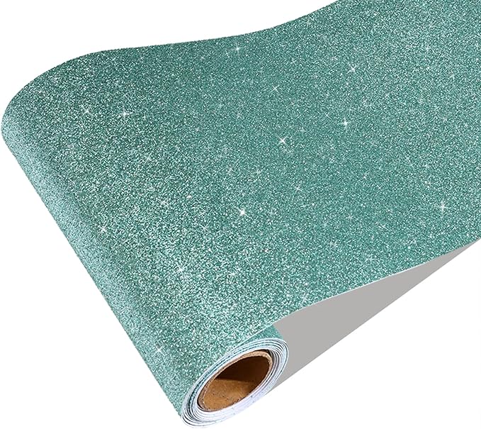CRE8TIVE Light Teal Glitter Wallpaper Border Sparkle Glitter Wallpaper Stick by CRE8TIVE