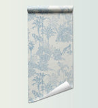 RollsRolla Toile Blue and White Peel and Stick Wallpaper Accent Wall French - Image 5
