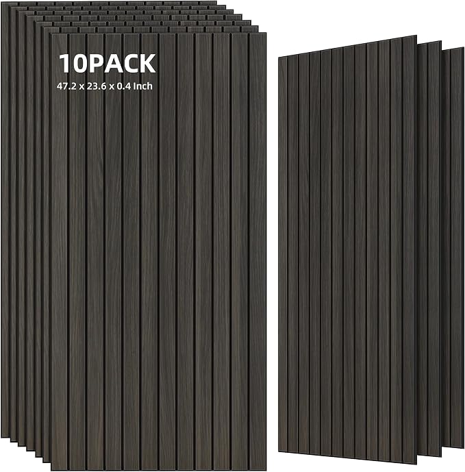 TO-TH Wood-Look Acoustic Wall Panels, 10 Pack 47.2” x 23.6” Acoustic Panels by TO-TH