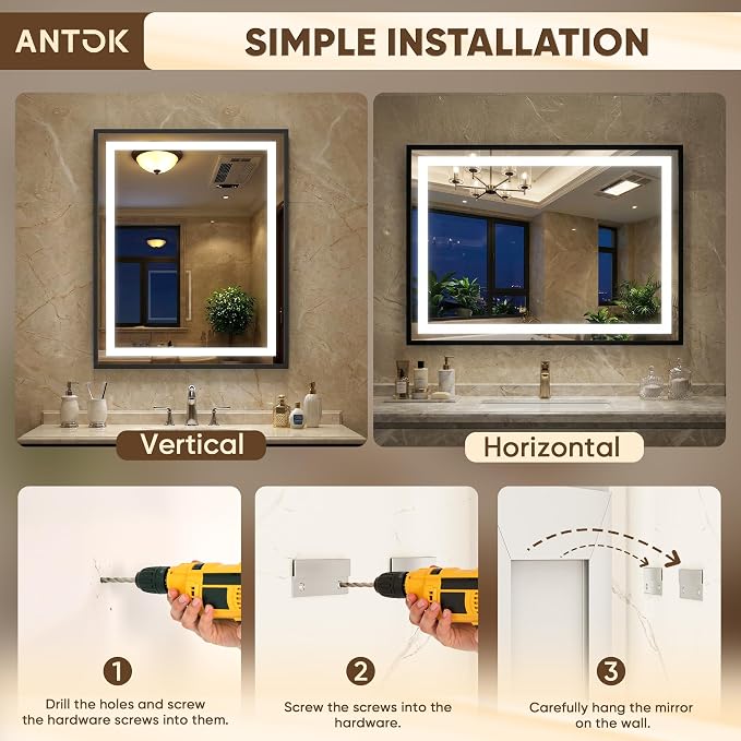 Antok 30X36 LED Bathroom Mirror - Image 8