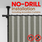 100% Blackout Room Divider Curtains Sets Grey W100 x L84 in 1 Panel No Drill - Image 3