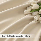 MIULEE Cream Beige Back Tab Light Blocking Curtains 100 Inch Length 2 Panels Set - Image 6
