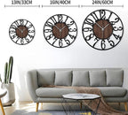 LEIKE Large Wall Clocks, Non Ticking, Battery Operated Small Vintage Round - Image 2