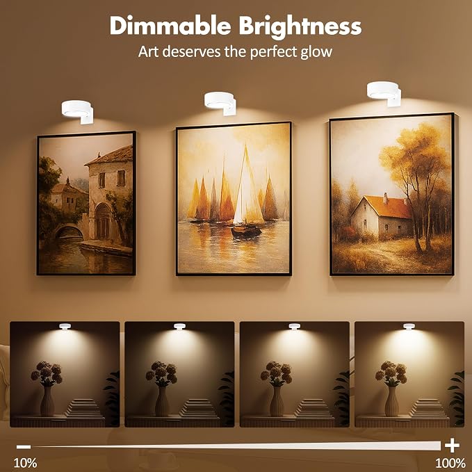3Pcs Picture Light Battery Operated, Wireless Led Painting Light - Image 4