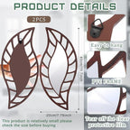 Roowest 2 Pcs Decorative Mirror Wall Decor Leaf Teardrop Mirror Wall Mounted - Image 2