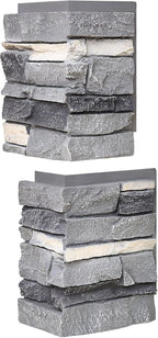 1.77 Inch Deep 3D Faux Stone Corner Panels Matching 2 Piece Set - Image 3