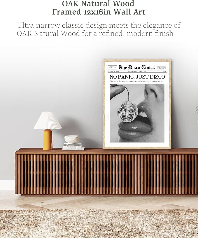 iHery Unframed Trendy Disco NewsPaper Wall Art Prints, 12x16in Canvas Wall Art - Image 6