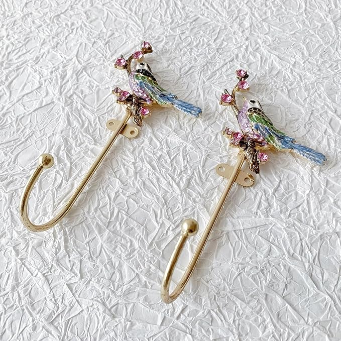2 Pack Decorative Wall Hooks, Vintage Bird Shaped Metal Wall Hook - Image 3