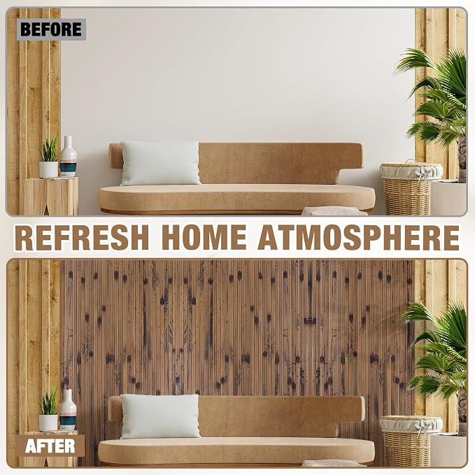 Natural Bamboo Wall Panel for Interior Wall Decor, Pole Wrap Wainscoting - Image 5