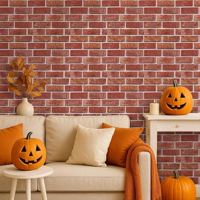 COMSTICKC 3D Faux Red Brick Wall Panel Peel and Stick, Small Brick, Ultra-Light - Image 2