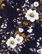 Vintage Floral Wallpaper Peel and Stick Purple White Flowers Contact Paper by Laatse