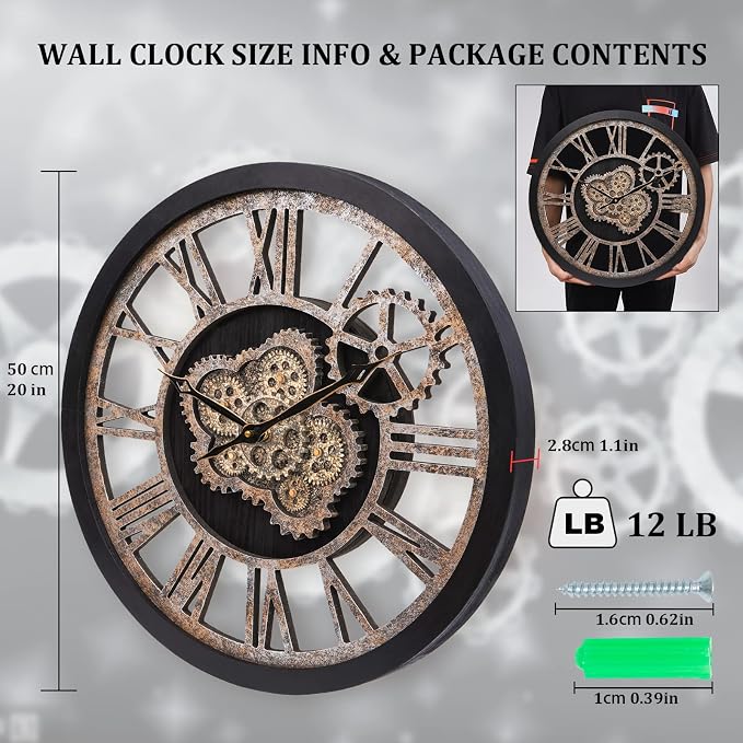 HOIBAI Large Wall Clock, Wall Clocks - Image 6