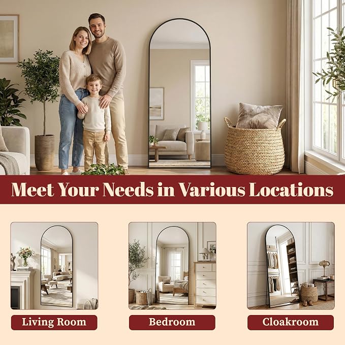 Suidia 71"x28" Arched Full Length Mirror - Image 9