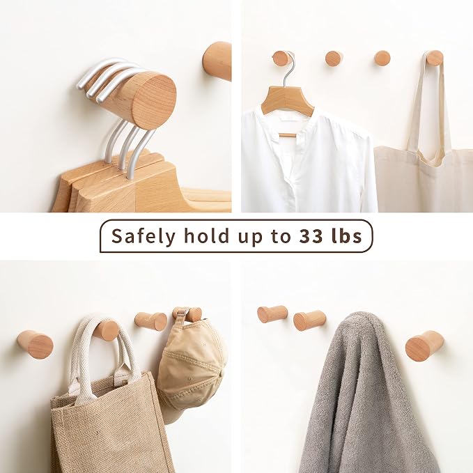 NAUMOO Natural Wooden Wall Hooks - Image 4