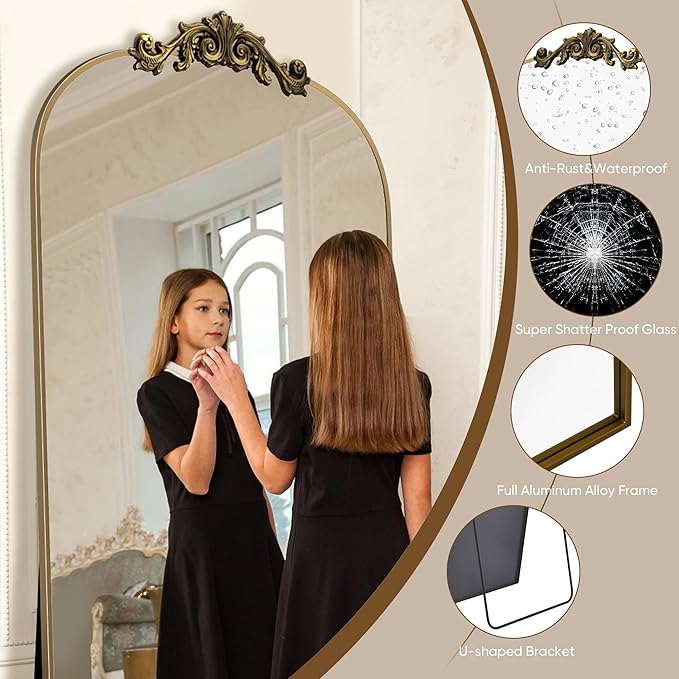 Antok Arched Full Length Mirror, Full Body Mirrors - Image 6